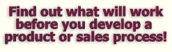 Find out what will work before you develop a product or sales process